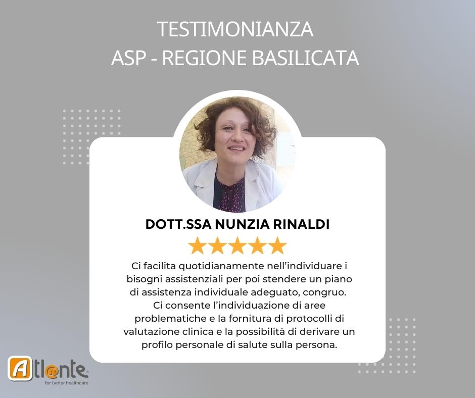 Testimonianza sull'utilizzo di Sistema Atl@nte della Dott.ssa Nunzia Rinaldi | ASP Regione Basilicata